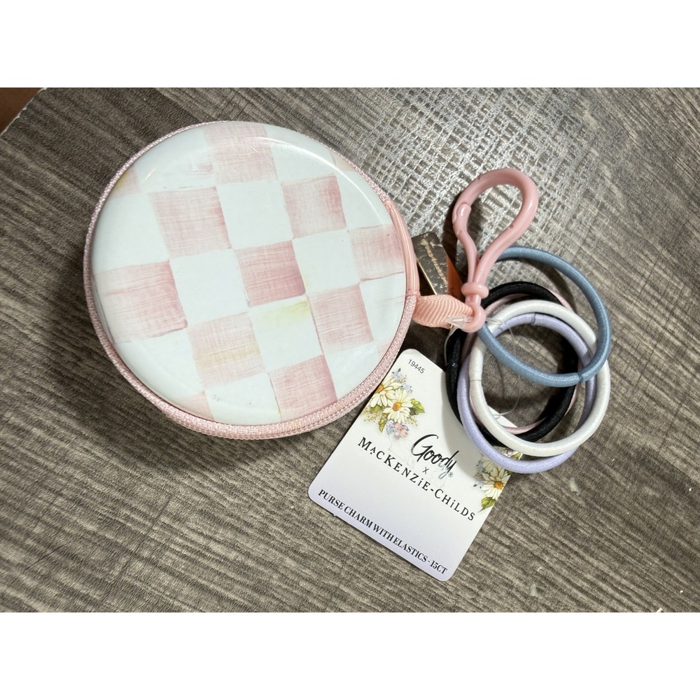 MacKenzie Childs x Goody 🩷 Rosy Check Purse Charm With Elastic Hair Ties